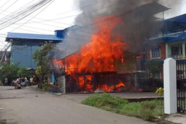 Fire destroys house in Dharan