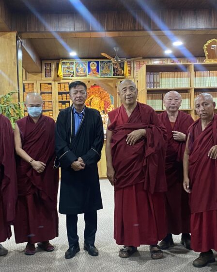 Sikyong Penpa Tsering Visits Gyuto Monastery in Dharamshala