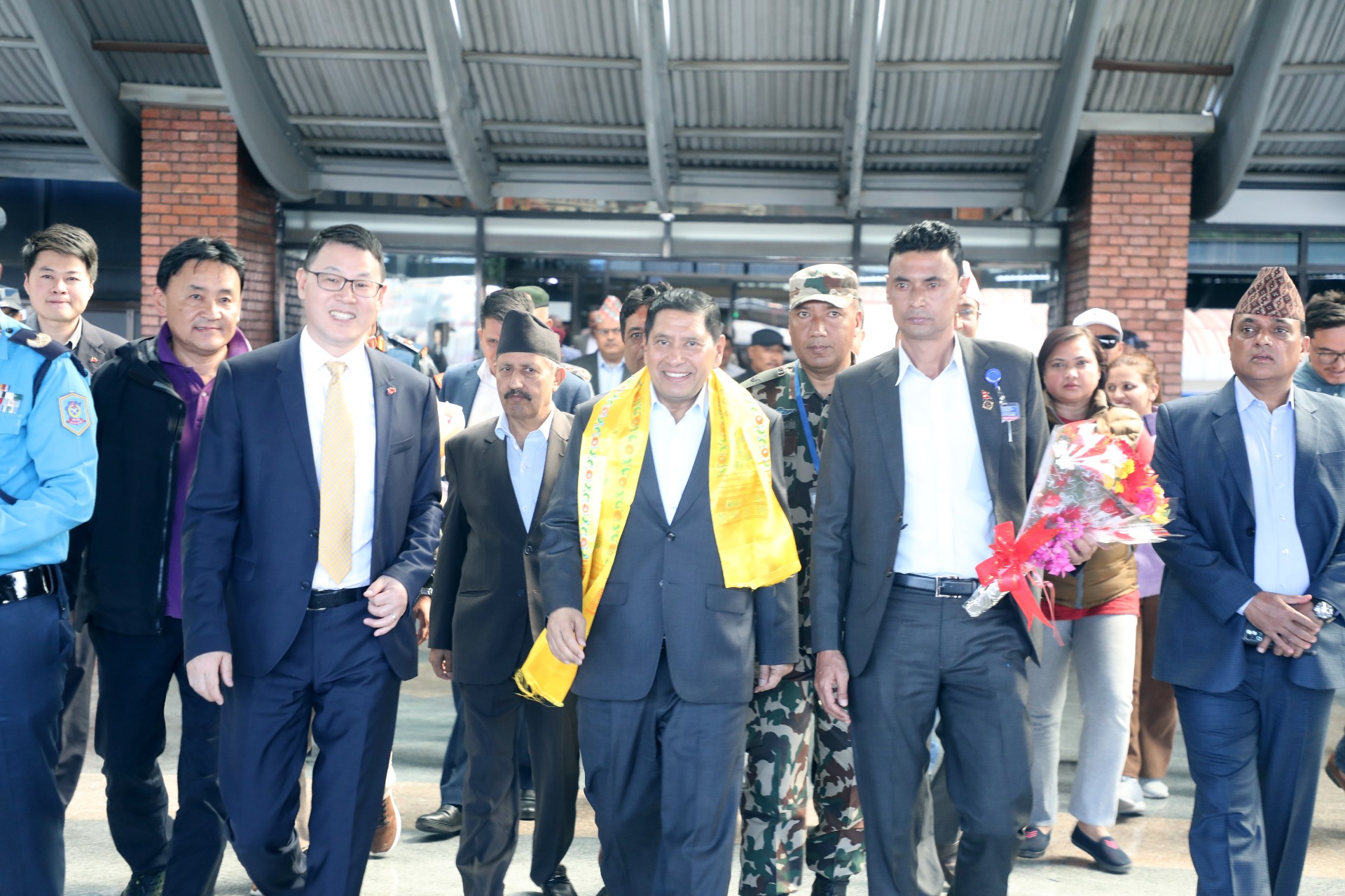 Deputy Prime Minister Shrestha arrives home from China