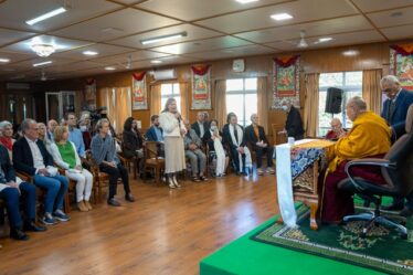 His Holiness the Dalai Lama Meets with Group of European Campaigners for Peace