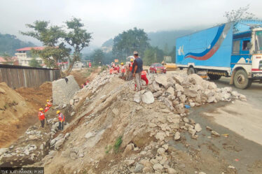 Road widening work along Muglin-Malekhu section of Prithvi Highway moving at snail’s pace